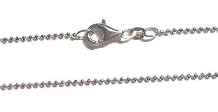 Kugelkette diamantiert, 925er Silber, Kugelst.1,2mm, L 60 cm