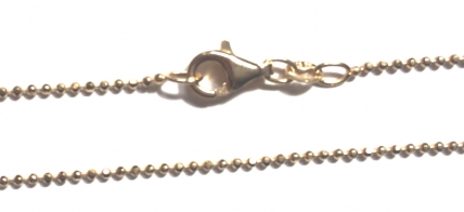Kugelkette diamantiert, 925er Silber, Vergoldet, Kugelst.1,2mm, L 60 cm